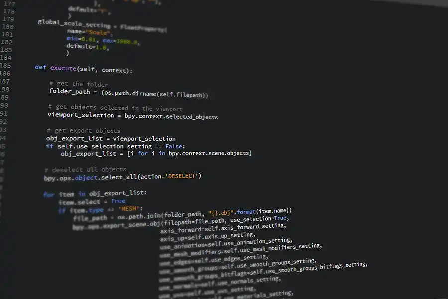 Bild eines Codes in der Programmiersprache Python
